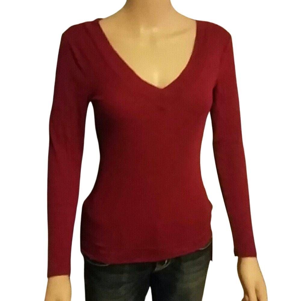 Decree Marron longsleeve vneck shirt M